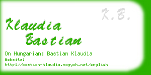 klaudia bastian business card